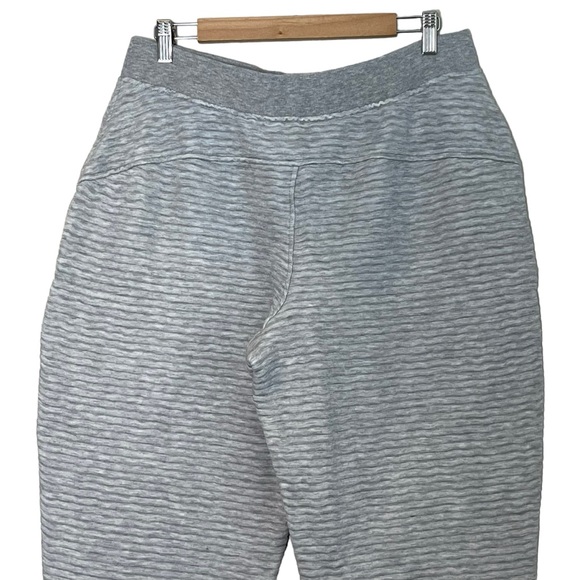 Athleta Womens Ribbed Textured Cropped Pull-On SweatPant Size L Gray High Rise - Picture 5 of 11